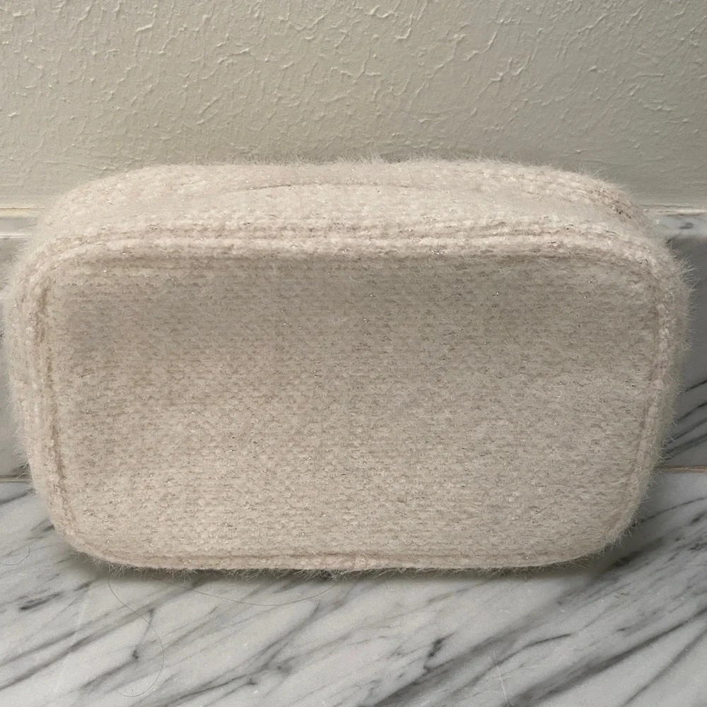 Chanel Beauté Cream Bouclé Cosmetic Pouch